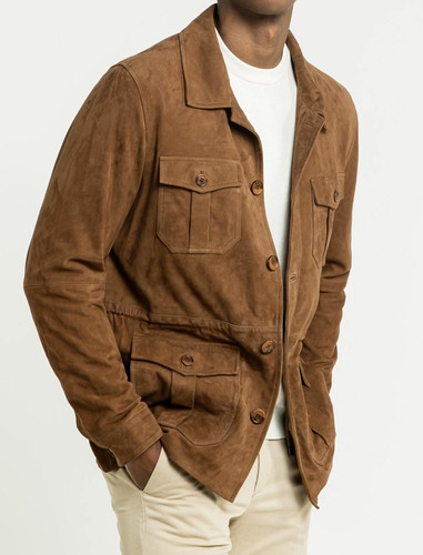 Herren braun lederhemd 100 - braun, 100%