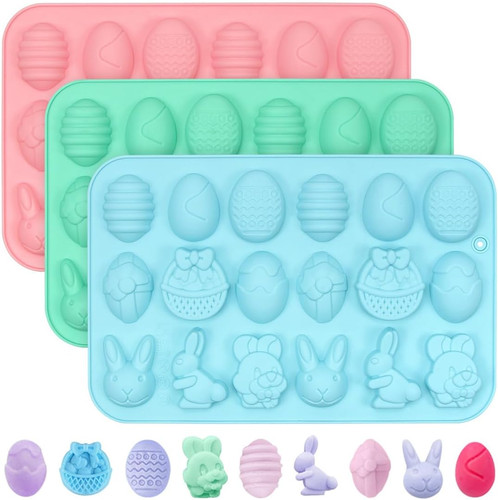 3er set silikonformen ostern - set,
