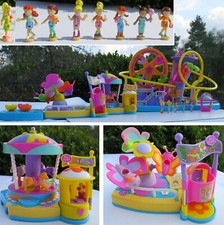 MINI Polly Pocket Achterbahn Amusement Park 100% Komplett 2 Erweiterungen