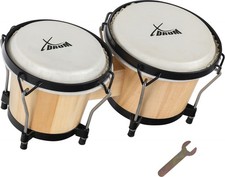 B-WARE XDrum Bongo Club Natur Percussion Bongos Schwarze Hardware Trommel Congas