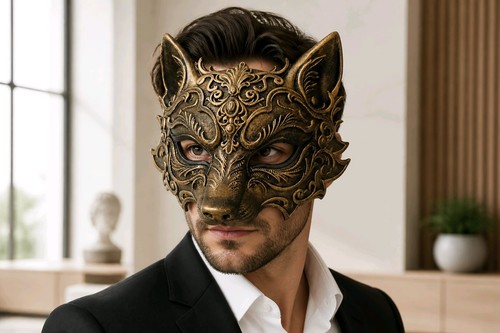 Barock wolf maske dark - barock, regal