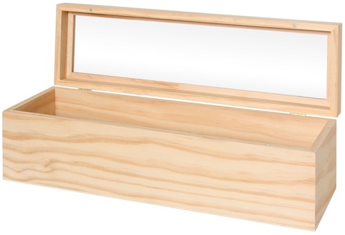 Holzbox mit glasdeckel - holzbox,