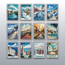 Acryl Reise Stadt Urlaub