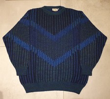 Strickpullover Pulli Sweater Glitzer, vintage 80s 80er, Wolle Alpaka, blau grün