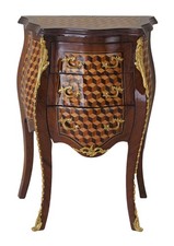 Nachtkonsole Barock Kommode Nachtschrank Intarsien Schrank Antik Wäschekommode