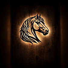3D Pferdekopf LED Wanddeko