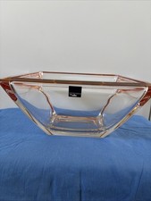 Leonardo Glasschüssel, Klar m. Rand in Orange, 22x 22 cm Oben, 11x11 cm, 10cm Ti