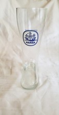 Großer Glasstiefel Bierglas Bierwerbung HANSA Dordmund  1 Liter , 25 cm groß