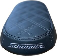 Sitzbank Für Simson Schwalbe  Kunstleder Karo KR51 KR51/2 Schwarz/Grau Stickerei