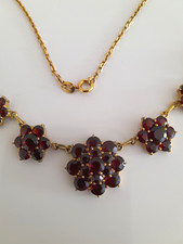 Vintage Granatschmuck Collier Kette 60er Jahre Granatcollier
