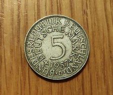 5 DM Deutsche Mark Münze 1957 D