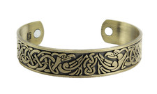 Edelstahl Armreif bronze Wikinger Kelten Runen für 17-18cm