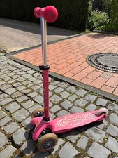 Micro Mini Roller, 2-4 Jahre, pink, verstellbare Lenkstange, mit Rückradbremse