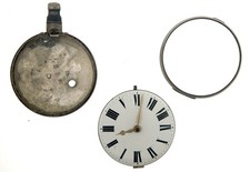 SILBER R.D. GANT PAAR GEHÄUSE VERGE TASCHENUHR UNVOLLSTÄNDIG ERSATZTEILE UND REPARATUREN L42