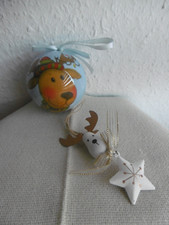 Elch  Weihnachtskugel  und  Elchgehänge   Elchkopf  mit  Stern