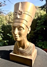 GROSSE NOFRETETE BÜSTE KOPF SKULPTUR  GOLDF. ÄGYPTEN EGYPT PHARAO
