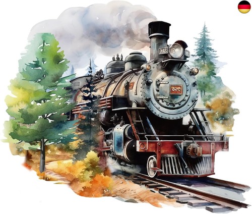 Aquarell eisenbahn landschaft - eisenbahn,