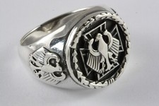 BUNDESADLER SIEGELRING EISERNES KREUZ EHRENRING TEMPLERRING 925 ECHT SILBER /205