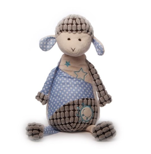 Schaf blau sitzend - sitzend, kuscheltier
