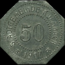 NOTGELD: 50 Pfennig 1917. Funck 264.3. STADT KULMBACH / BAYERN.