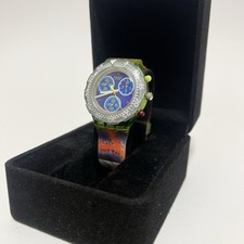 ✅NEUE BATTERIE✅ Swatch Aquachrono SEG100 Sun Garden Vintage 1996 Armbanduhr