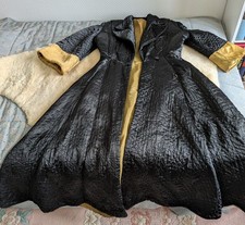 Morgenmantel Hausmantel Vintage 50er Jahre gesteppt tailliert Knöpfe Taschen