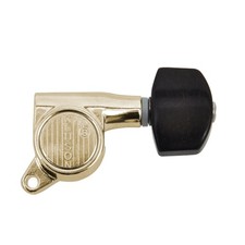 Kluson MS6EG Round Backs Ebony 6L Gold - Gitarren Mechanik