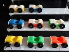 Fisher-Price-Auto, Spielzeug für kleine Leute, Ersatzgarage im Vintage-Stil.