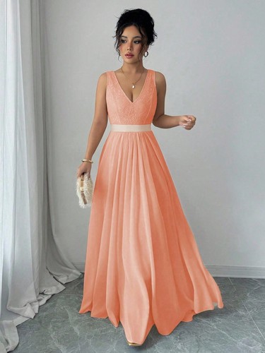 Elegantes linien maxikleid - elegantes,