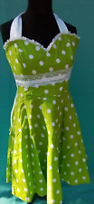 Handmade Rockabilly Kleid Grün - Weiß Dots Gr. S/M *Rockabella Style* Punkte