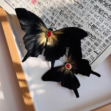 2pcs Damen Feder Schmetterling Haarspange Gothic Haar Zubehör Dekor Requisiten