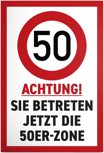 50er zone schild kunststoff - zone,