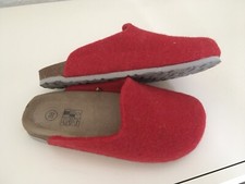 Hausschuh/ GR. 38/ Filzpantoffel/ Rot/ Lederinnensohle/ Rutschfeste Aussensohle