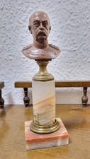 Alte Bronzebüste Fürst von Bismarck auf gestuftem Marmorsockel um 1890 Original