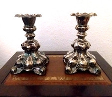 2 Alter Kerzenständer versilbert ?Kerzenleuchter Kerzenhalter