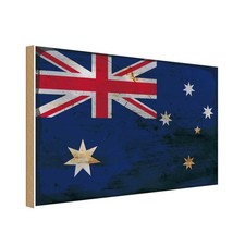 Holzschild 12x18 cm Australien Australia Rost Flagge Fahne Wappen Deko Geschenk 