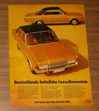 Seltene Werbung FORD 26 M - Deutschlands heimliche Luxuslimousine 1970