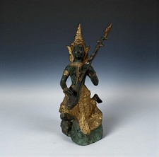 Tempelwächter Thailand Teppanom Bronze Figur Tempelmusiker 18 cm Sammlerstück