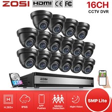 ZOSI 16CH 5MP Lite DVR 2MP Überwachungskamera Set Außen Videoüberwachung H265+