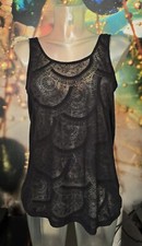 Top Shirt schwarz cut out transparent durchsichtig Gr. M toller Stoff 35