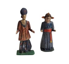 2 antike Krippenfiguren,  Holz