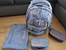 Satch Vivid Blue Rucksack Mädchen mit Sportbeutel und 2 Federmäppchen Mäppchen 