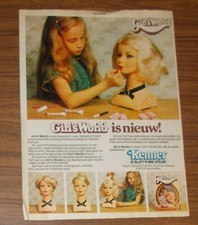 Seltene Werbung Kenner GIRL'S WORLD Puppen Make Up & Frisierkopf #1 1980