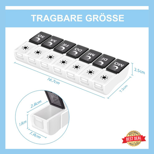 Tablettenbox tage fächer - 2,