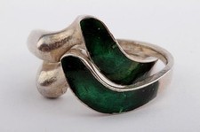 Ring 925 Sterlingsilber Verschlungen mit Emaille verziert Gr. 50 Neu! -