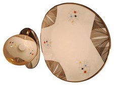 Mitterteich Retro Tasse Unterteller Beige Porzellan Vintage Geschirr