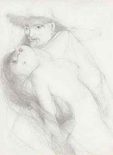 In den ARMEN der LUST - Otto BACHMANN - Signierte EROTISCHE OriginalLithographie