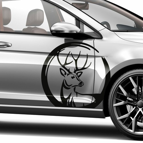 Auto aufkleber kreis hirsch - auto,