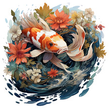 10x car sticker koi fish