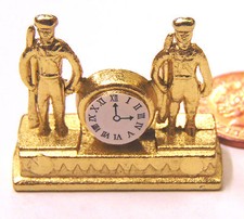 Puppenhaus Metall Kaminuhr